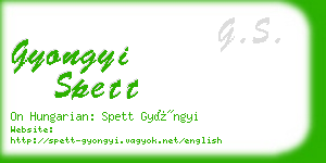 gyongyi spett business card